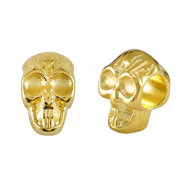 Metall Perlen DQ Schädel Gold (Nickelfrei)