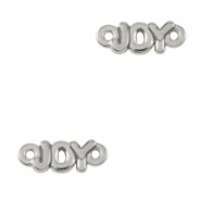 Metall Anhänger DQ Zwischenstück "JOY" Antik silber (Nickelfrei)