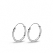 Metall Zubehör DQ Ohrringe Creolen 15mm Silber (Nickelfrei)