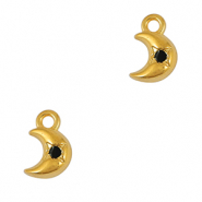 Metall Anhänger DQ Mond Gold-schwarz (Nickelfrei)