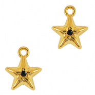 Metall Anhänger DQ Gold-schwarz (Nickelfrei)