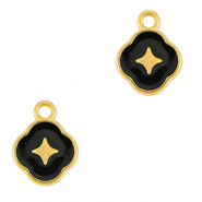 Metall Anhänger DQ Stern Gold-schwarz (Nickelfrei)