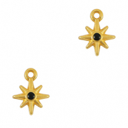 Metall Anhänger DQ Stern Gold-schwarz (Nickelfrei)