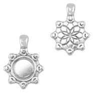 Metall Anhänger DQ Mandala Antik silber (Nickelfrei)