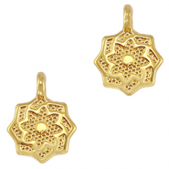 Metall Anhänger DQ Blume Gold (Nickelfrei)