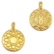 Metall Anhänger DQ Blume Gold (Nickelfrei)