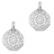 Metall Anhänger DQ Mandala Antik silber (Nickelfrei)