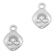 Metall Anhänger DQ Regenbogen Antik silber (Nickelfrei)