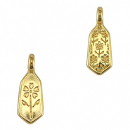 Metall Anhänger DQ Blume Gold (Nickelfrei)