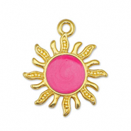 Metall Anhänger DQ Sonne Pearl Pink-Gold (Nickelfrei)