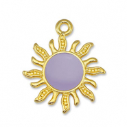 Metall Anhänger DQ Sonne Lilac-Gold (Nickelfrei)