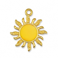 Metall Anhänger DQ Sonne Yellow-Gold (Nickelfrei)