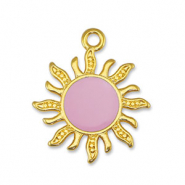 Metall Anhänger DQ Sonne Light Pink-Gold (Nickelfrei)