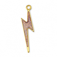 Metall Anhänger DQ Blitz Glitter Lilac-Gold (Nickelfrei)
