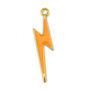 Metall Anhänger DQ Blitz Orange-Gold (Nickelfrei)
