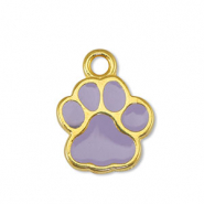 Metall Anhänger DQ Hund Pfote Lilac-Gold (Nickelfrei)