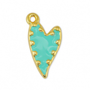 Metall Anhänger DQ Herz Veraman Blue-Gold (Nickelfrei)