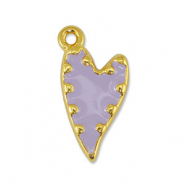 Metall Anhänger DQ Herz Lilac-Gold (Nickelfrei)