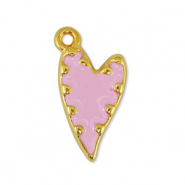 Metall Anhänger DQ Herz Light Pink-Gold (Nickelfrei)