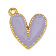 Metall Anhänger DQ Herz Lilac-Gold (Nickelfrei)