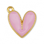 Metall Anhänger DQ Herz Light Pink-Gold (Nickelfrei)