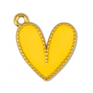 Metall Anhänger DQ Herz Yellow-Gold (Nickelfrei)