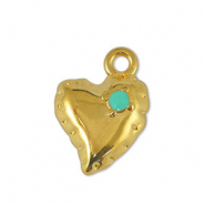 Metall Anhänger DQ Herz Veraman Blue-Gold (Nickelfrei)