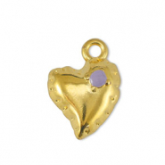 Metall Anhänger DQ Herz Lilac-Gold (Nickelfrei)