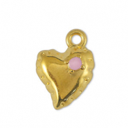 Metall Anhänger DQ Herz Light Pink-Gold (Nickelfrei)