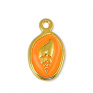 Metall Anhänger DQ Muschel Orange-Gold (Nickelfrei)