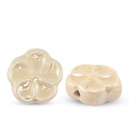 Perlen Keramik Blume Beige