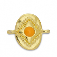 Metall Anh&auml;nger DQ Zwischenst&uuml;ck Oval Gold-orange (Nickelfrei)