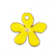 Metall Anhänger DQ Blume Gold-yellow (Nickelfrei)