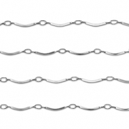 Stainless Steel - Rostfrei Stahl Schmuckzubeh&ouml;r Gliederkette Gebogen Silver