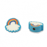 Polymer Perlen Regenbogen Blue-white