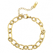 Gliederarmbänder aus Stainless Steel - Rostfreiem Stahl Verdreht Gold