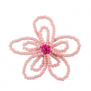 Stainless Steel - Rostfrei Stahl Anhänger Blume Light pink