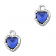 Anhänger Kristallglas Herz Dark blue-silver