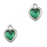 Anhänger Kristallglas Herz Emerald green-silver