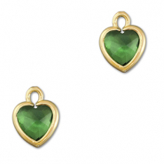 Anhänger Kristallglas Herz Green-gold