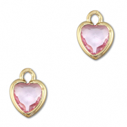 Anhänger Kristallglas Herz Light pink-gold