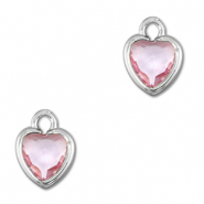 Anhänger Kristallglas Herz Light pink-silver