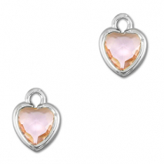 Anhänger Kristallglas Herz Peach-silver