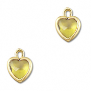 Anhänger Kristallglas Herz Yellow-gold