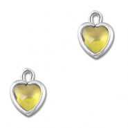 Anhänger Kristallglas Herz Yellow-silver