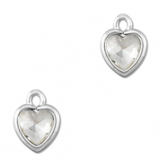Anhänger Kristallglas Herz Transparent-silver