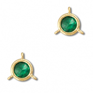 Kristallglas Zwischenstücke Rund Emerald green-gold