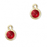 Anhänger Kristallglas Rund Red-gold