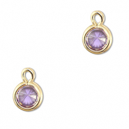 Anhänger Kristallglas Rund Light lilac-gold