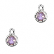 Anhänger Kristallglas Rund Light lilac-silver